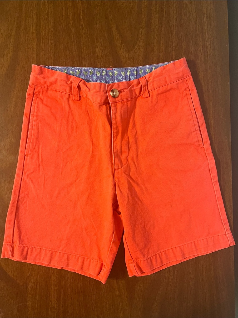 Men's Coral Orange Cotton Shorts
